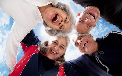 Portrait of old people enjoying
