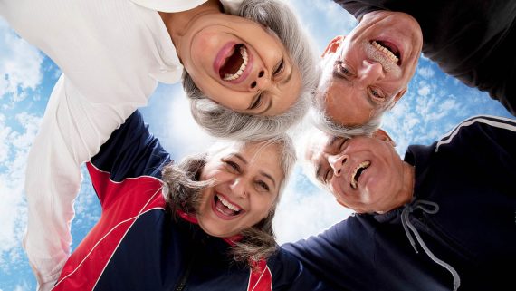 Portrait of old people enjoying